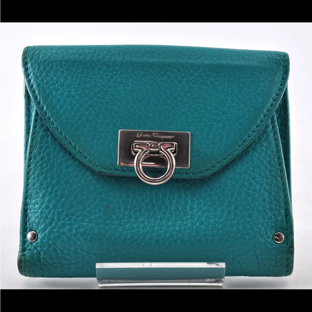Salvatore Ferragamo Teal Leather Women's wallet